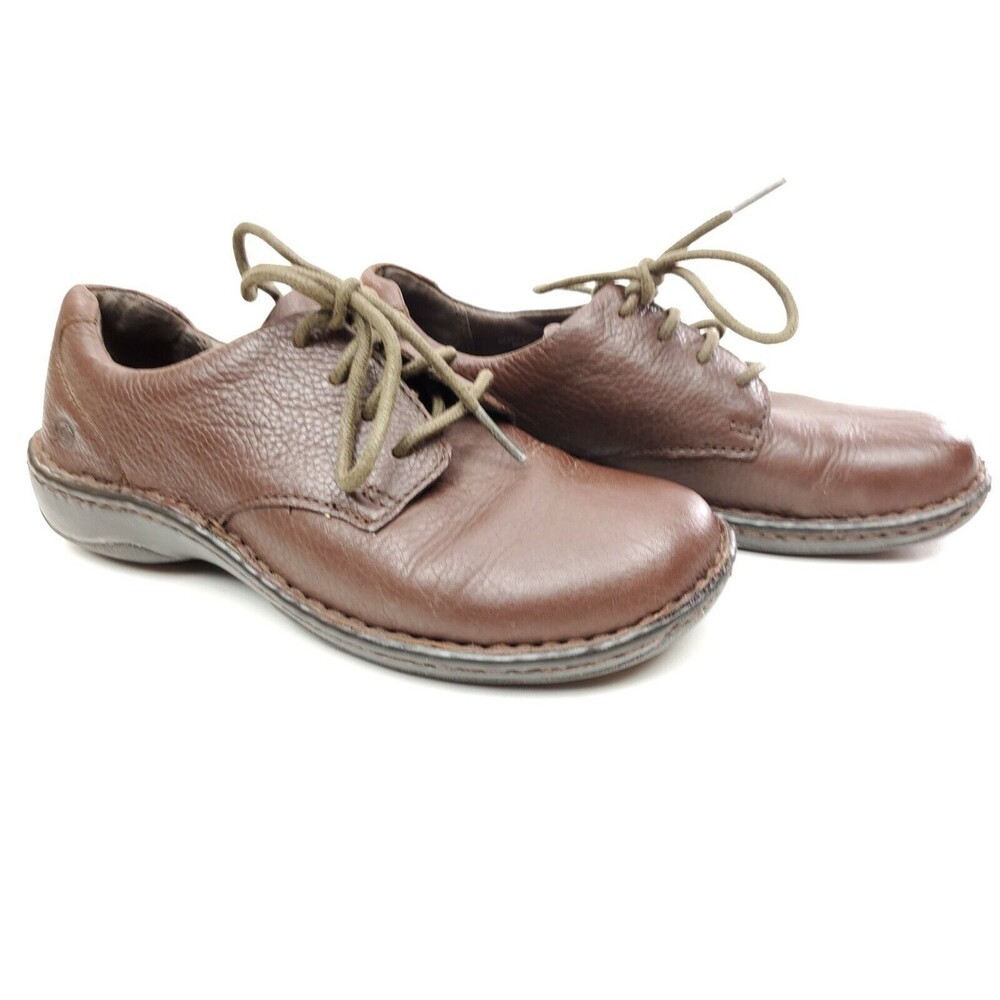 Born Brown Leather Lace Up Shoes Size 6.5 M Casual Comfort Shoe